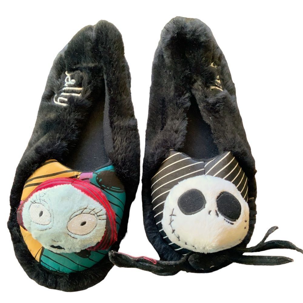 NIGHTMARE BEFORE CHRISTMAS Touchstone Jack and Sally Slippers Size L / 9-10